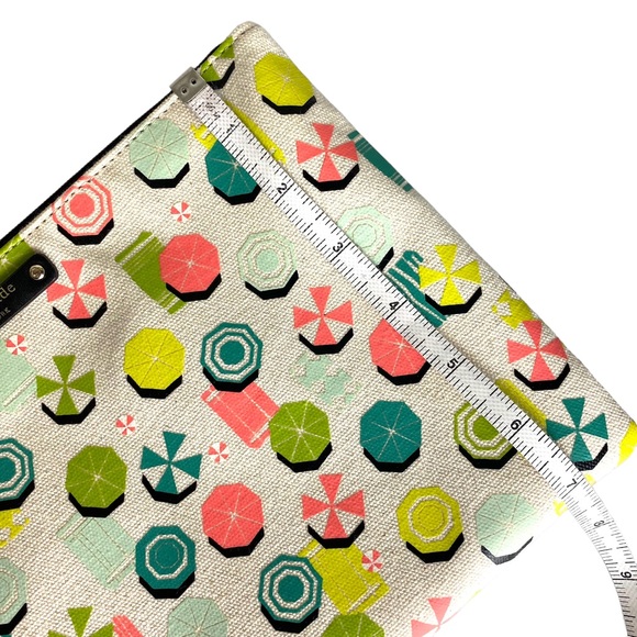 Kate Spade Sand Hill Circle Gia Umbrella Large Canvas Bag Clutch NWOT - Picture 7 of 10